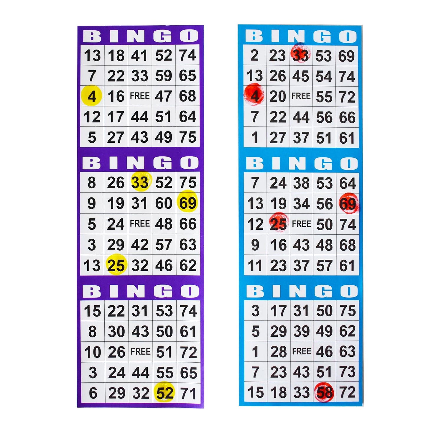 SEETOOOGAMES Bingo Paper Game Cards - 3 Card -100 Books of 5 Sheets