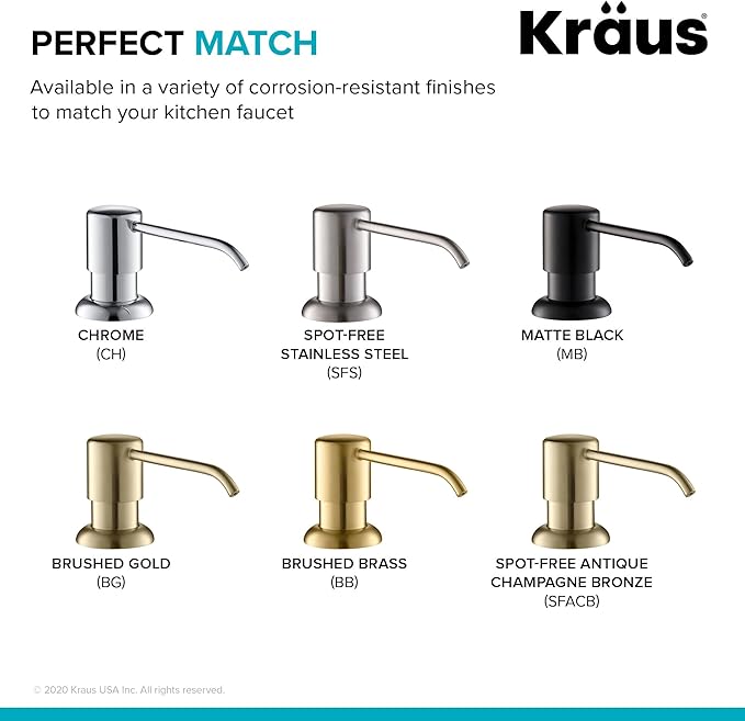 KRAUS Boden Kitchen Soap and Lotion Dispenser in Brushed Brass, KSD-53BB