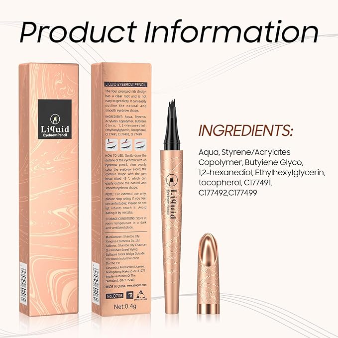 Microblading Eyebrow Pen - Long Lasting Waterproof Brow Pencil With Micro-Fork Tip Applicator and Stays on All Day (Dark Brown)