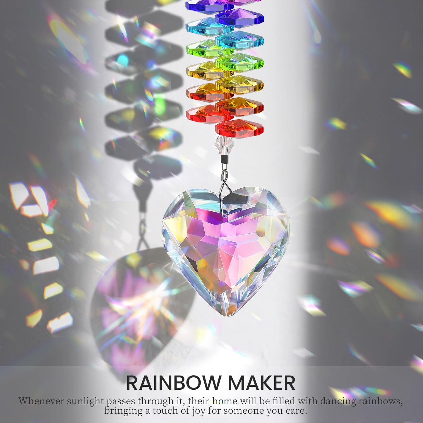 Oikomai Wedding Gifts, Crystals Sun Catcher Bridal Shower Gifts for Bride, Mr and Mrs Gift for Couples, Newlyweds, Suncatcher for Indoor Window Hanging Glass Ornament 2025 Wedding Decorations