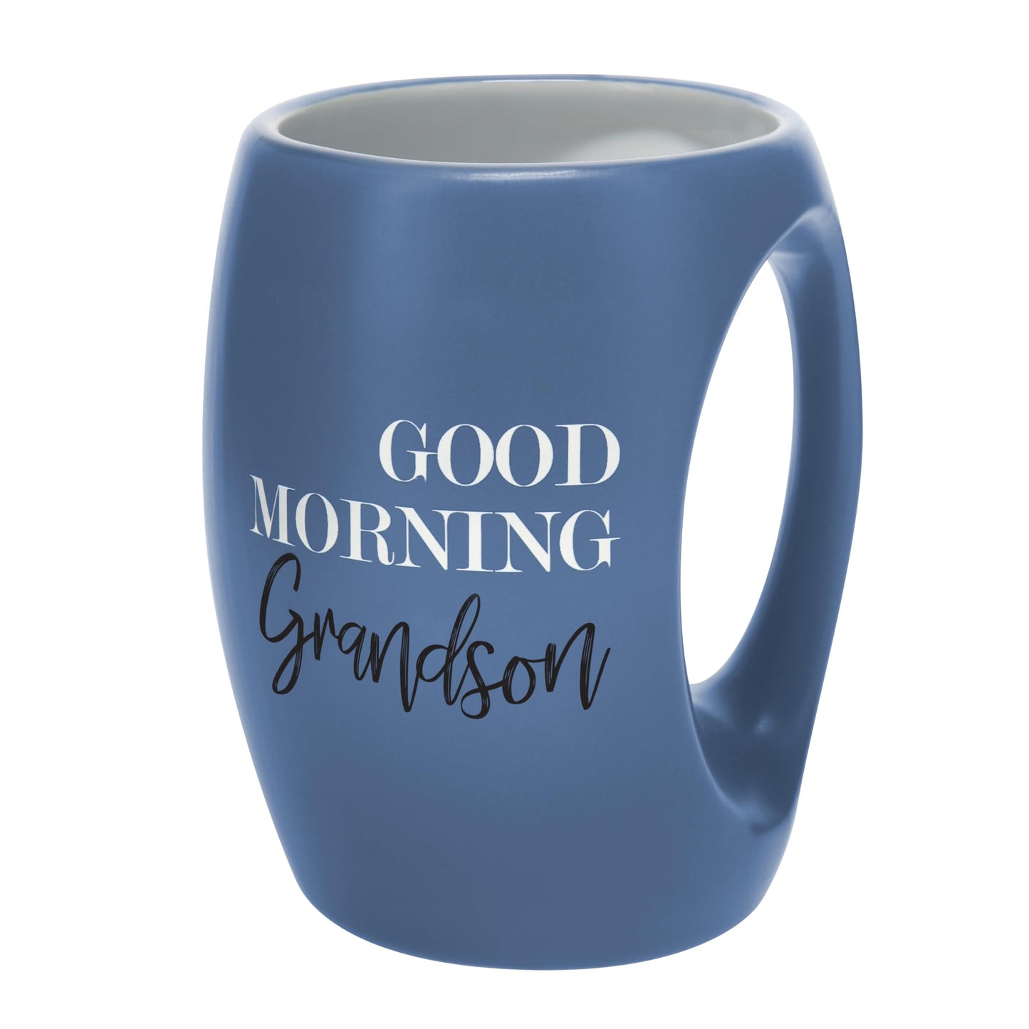 Pavilion Gift Company - Good Morning Grandson - 16 oz Blue Coffee Mug Tea Cup Gift From Grandma Grandpa Grandparents Birthday Long Distance Present