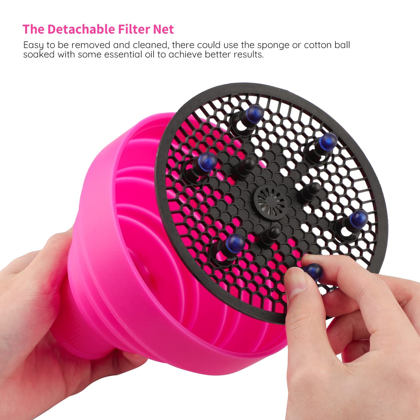 Segbeauty Travel Foldable Hair Diffuser, Collapsible Portable Hair Diffuser Easy for Natural Fine Thick Hair, Universal Blow Dry