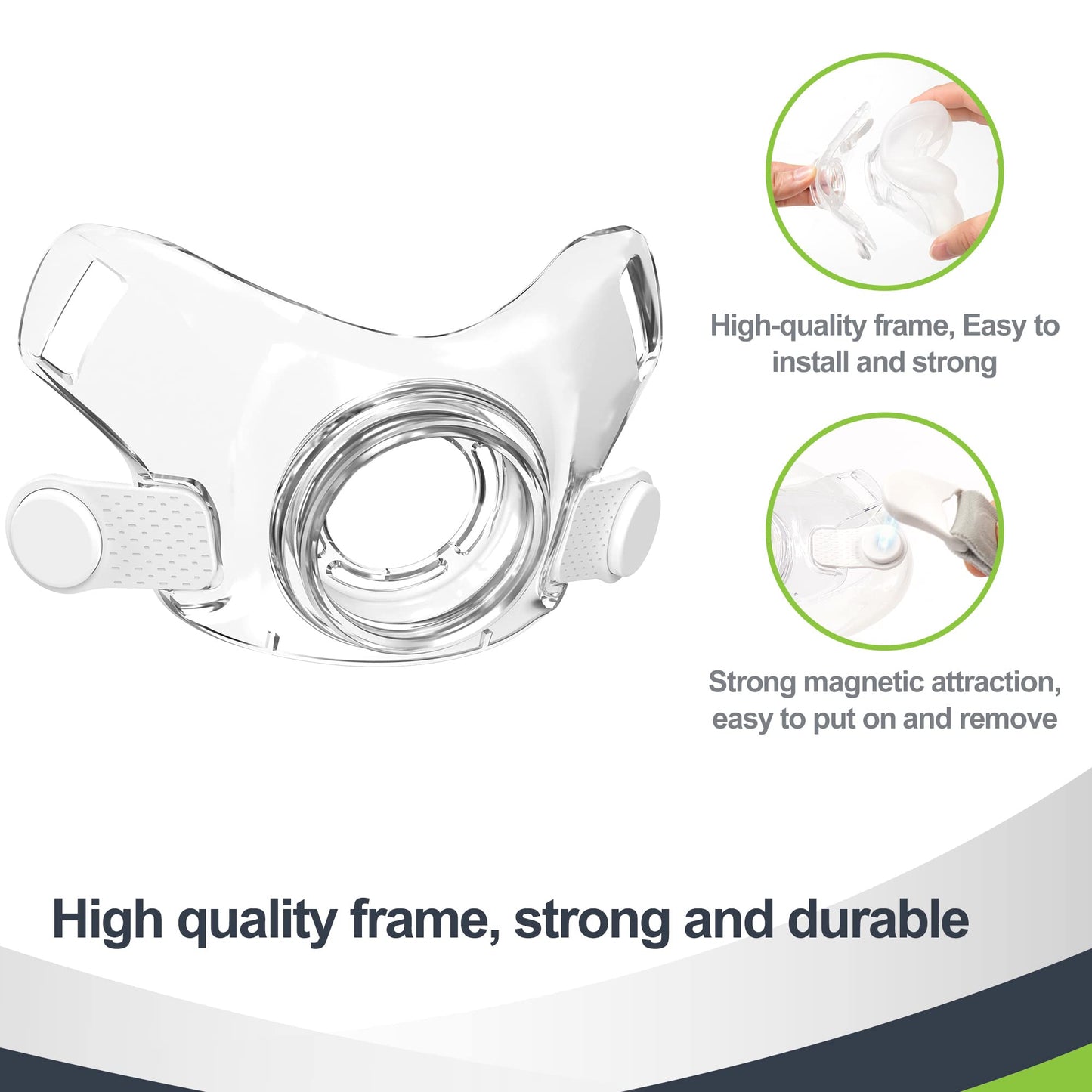 Replacement Set for Airfit F30, with Headgear, Frame and Quick-Disconnect Clips - Extra-Soft & Adjustable for Snug Fit, Quick-Release for Better Using Experience, Supplied by MEDICOLOR