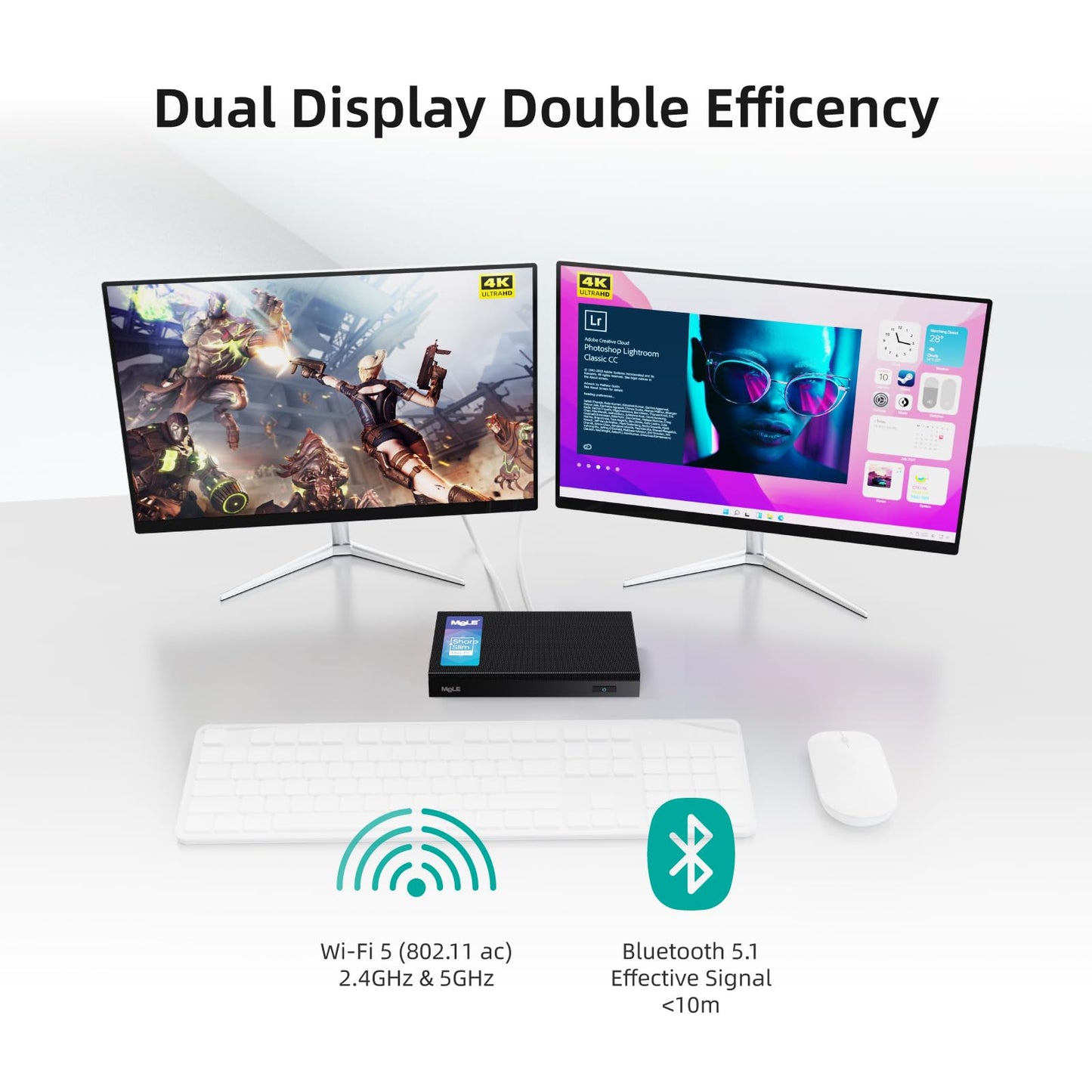 Mele Quieter3Q Fanless Mini Pc 16Gb Ddr4 512Gb Rom Tiny Desktop Pc Celeron N5105(Up To 2.9Ghz) Micro Computer Dual Hdmi 4K@60, V