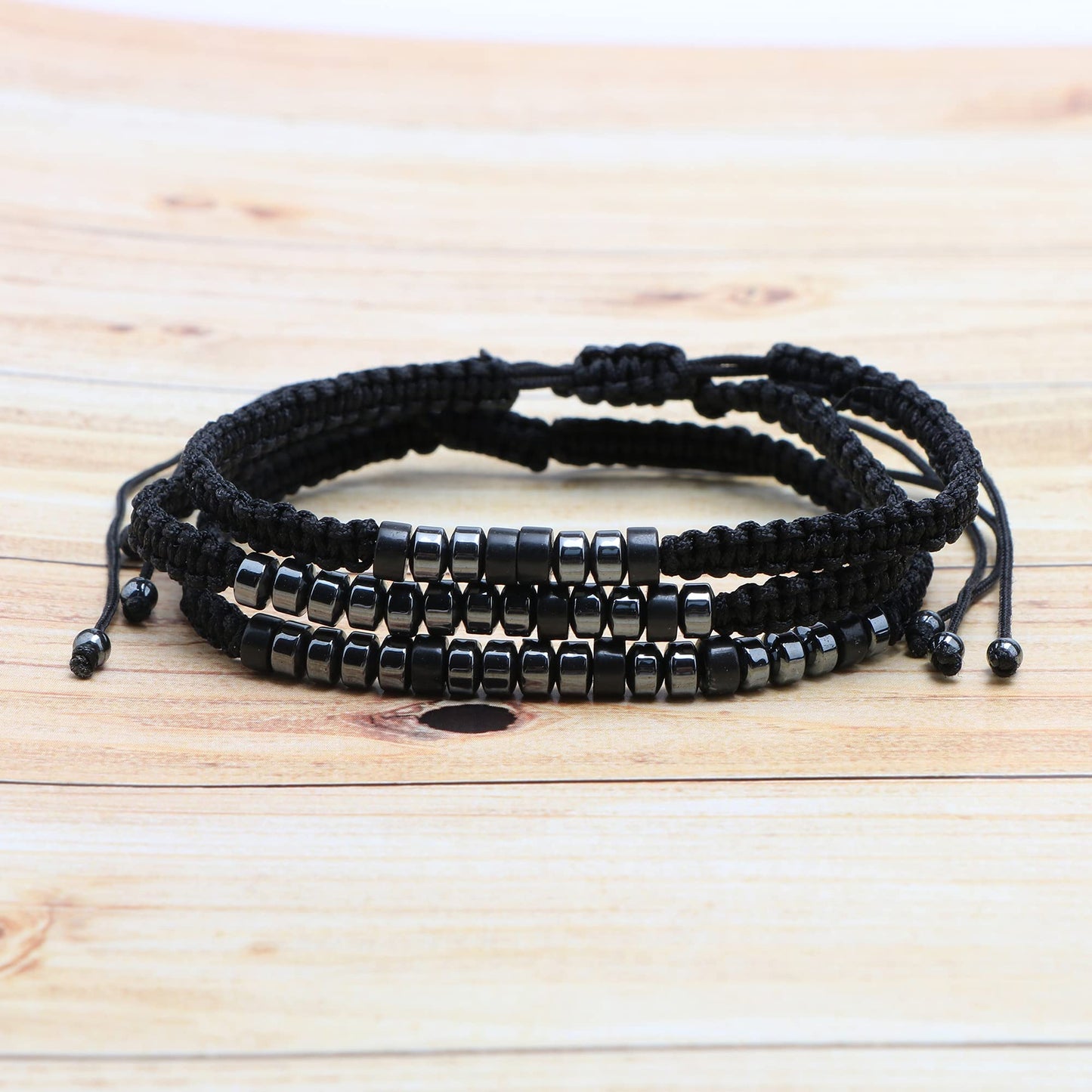 JoycuFF Always Together Inspirational Friendship Morse Bracelets for Women Best Friend Men Unique Black Beads Hand Made Birthday