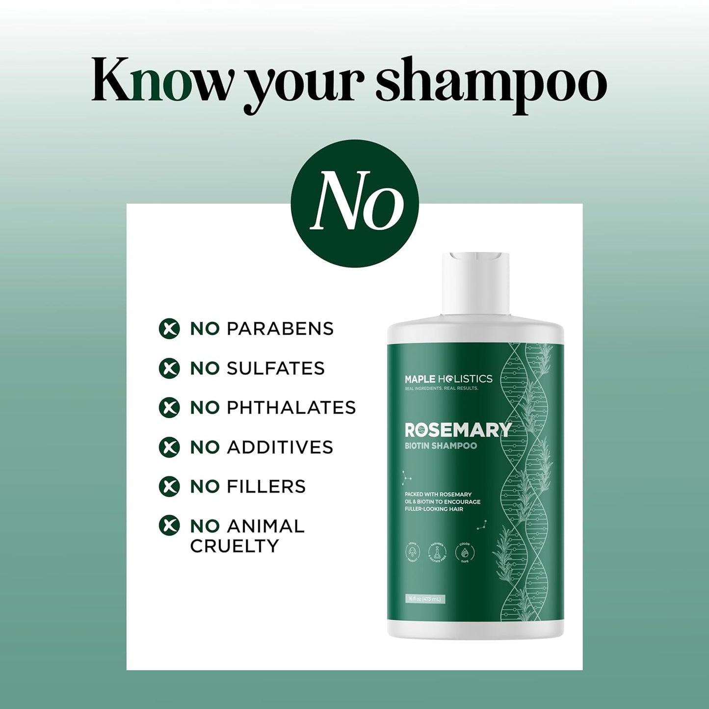 Volumizing Biotin and Rosemary Shampoo - Vegan Rosemary Biotin Shampoo for Thinning Hair for Women and Men with Nourishing B Vitamins & Tea Tree Oil - Paraben Silicone & Sulfate Free (16 Fl Oz)
