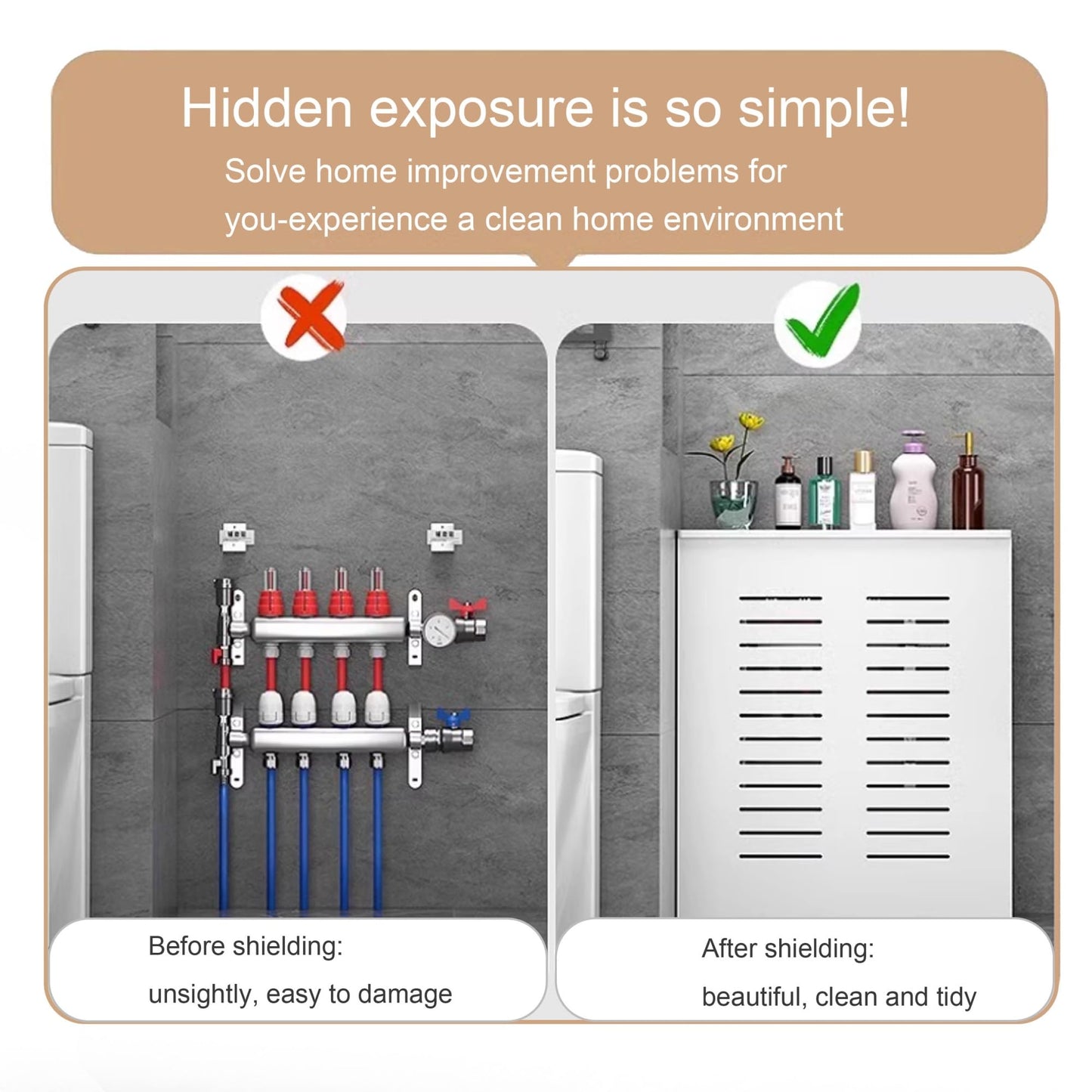 Modern 3-sided Radiator Cover Heating Cabinet Shelf Heater Cover for Old Radiators Bathroom Floor Cabinet Home Radiator Shelf Need to be placed against the wall for Living Room/Bedroom/Kitchen(19.7*23