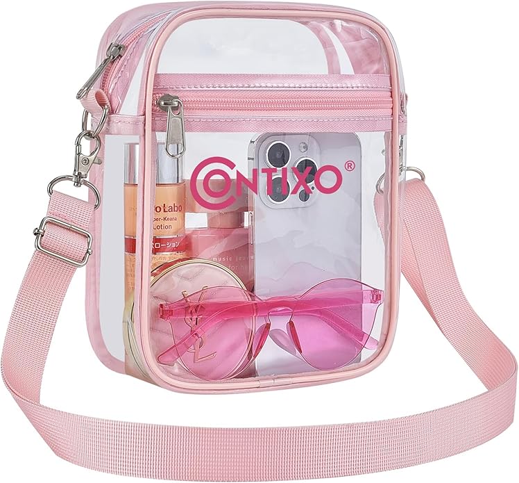 Contixo Clear Bag for Stadium Events - PVC Crossbody Bag, Clear Purse Messenger Bag for Kids, Concerts Sports Events Festi...