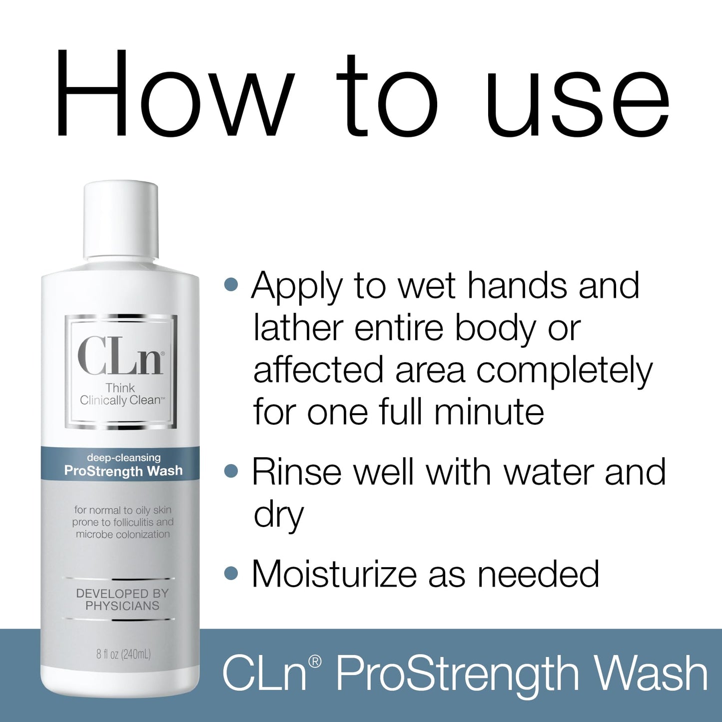 CLn ProStrength Wash - PH-Balanced and Formulated for Daily Use with Salicylic Acid to Cleanse and Exfoliate Normal to Oily Skin