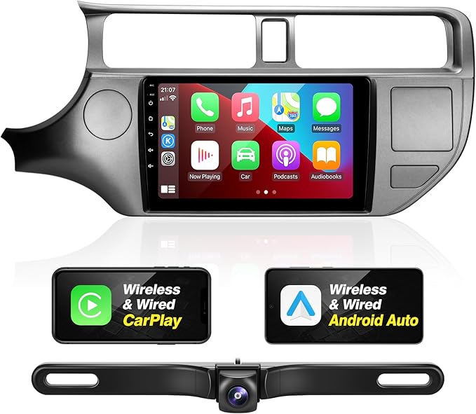 SizxNanv for KIA RIO 2012 2013 2014 2015 Radio Compatible with Wireless Carplay Android Auto,Car Stereo Bluetooth Navigati...