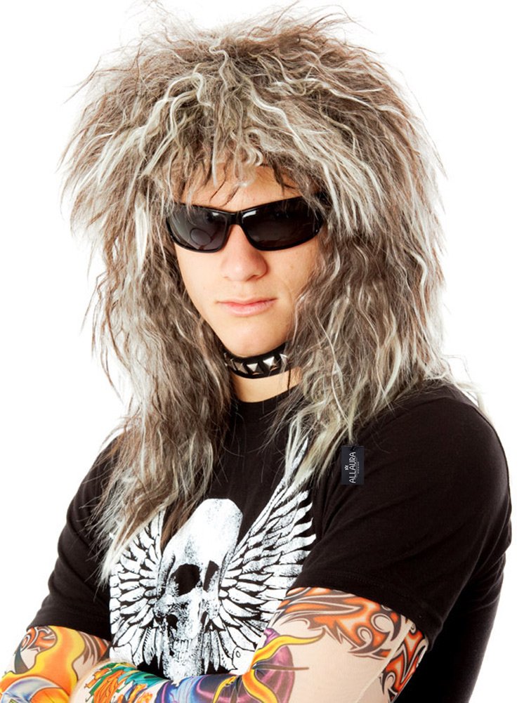 ALLAURA Compatible with Tina Turner Wig - 80s Rock Diva Wig for Women - Spiky Heavy Metal Hairstyle for Tina Costume, Retro Conc