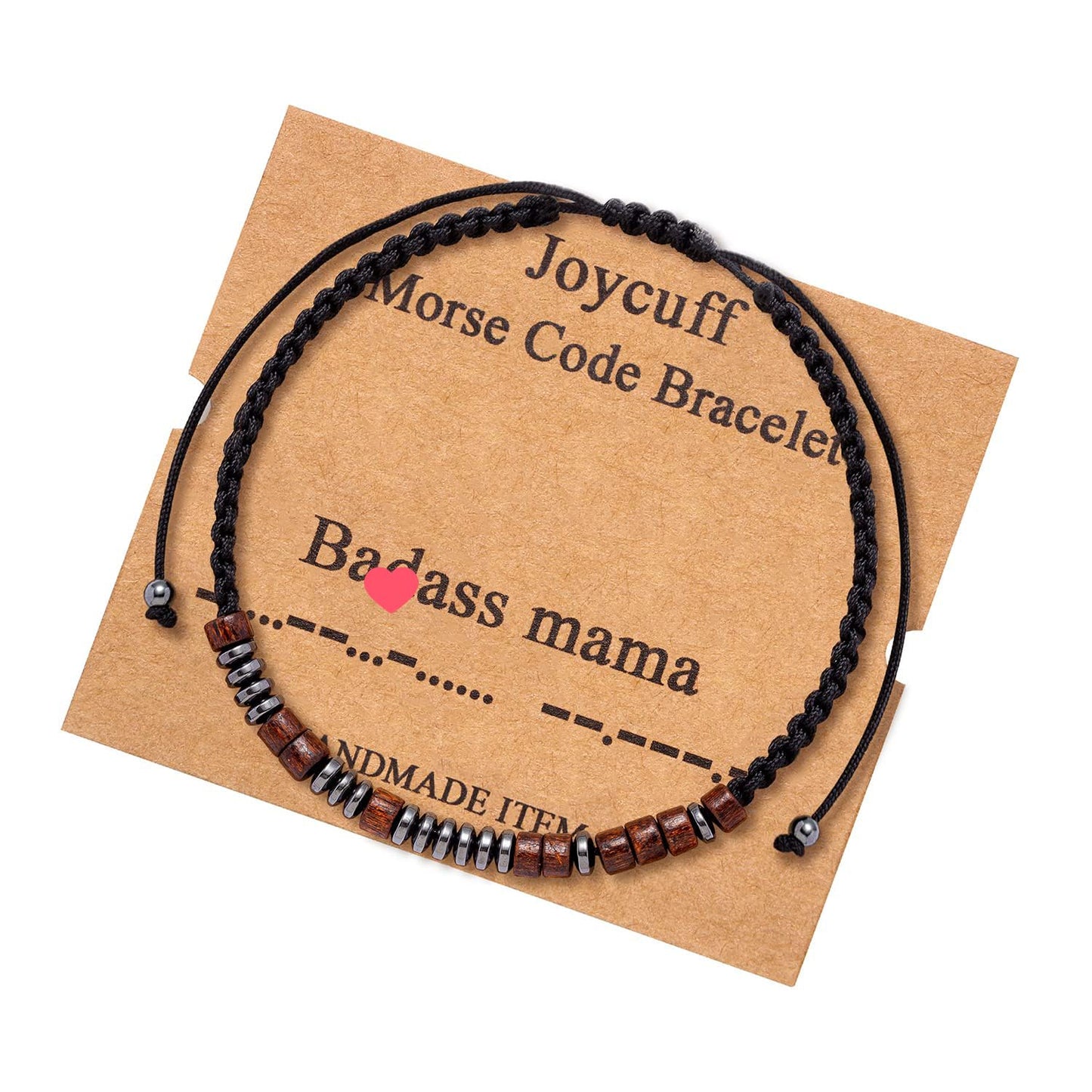 JoycuFF Badass Mama Badass Jewelry for Women Morse Code Bracelets Gift for Women Inspirational Motivational Encouragement Mother