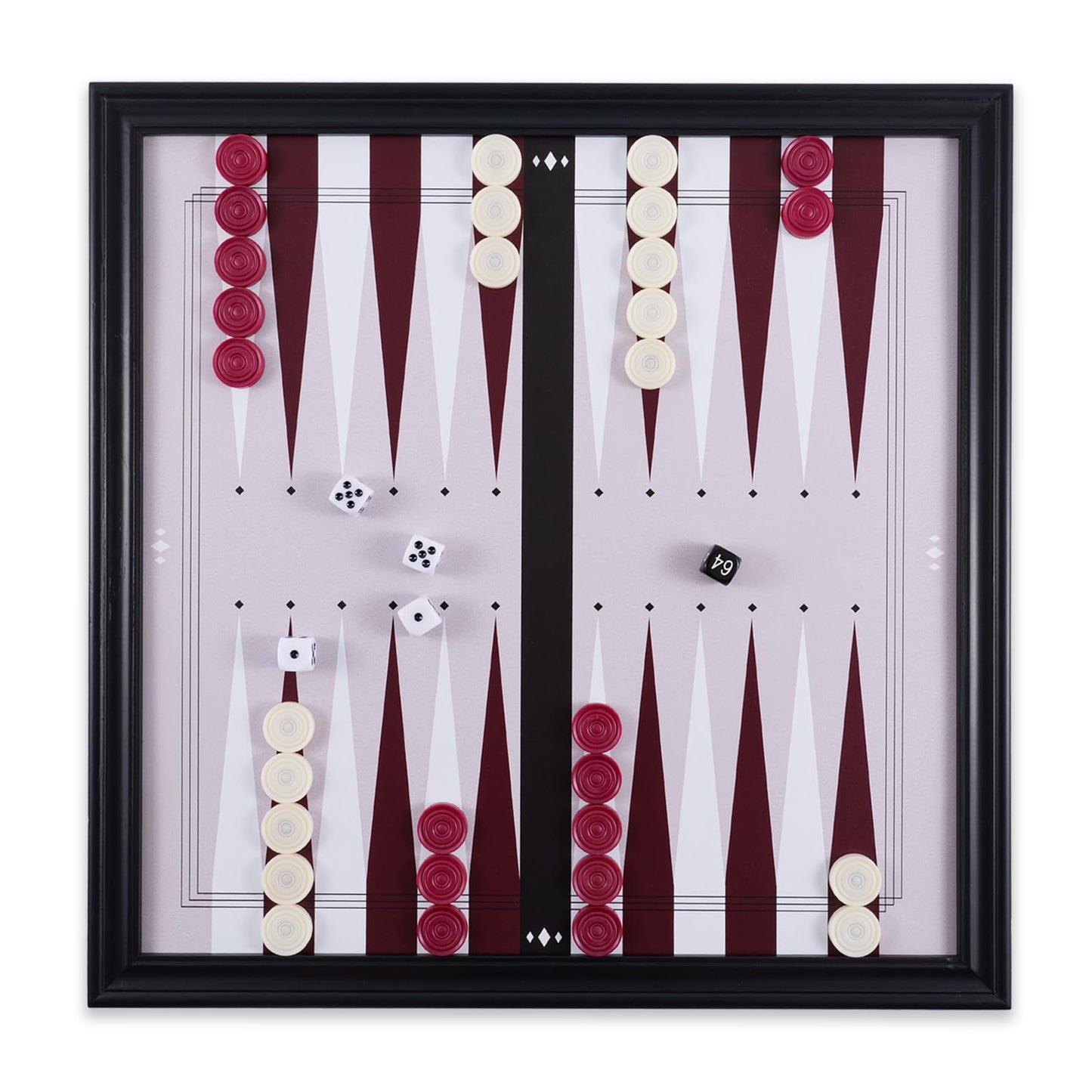 Qryovsa 17.6 in Hanging Wall Backgammon Sets for Adults, Backgammon Board Game for 2 Players, Checkers & Dice Set, Wooden Board Games, Portable Travel Strategy Backgammon Game Sets