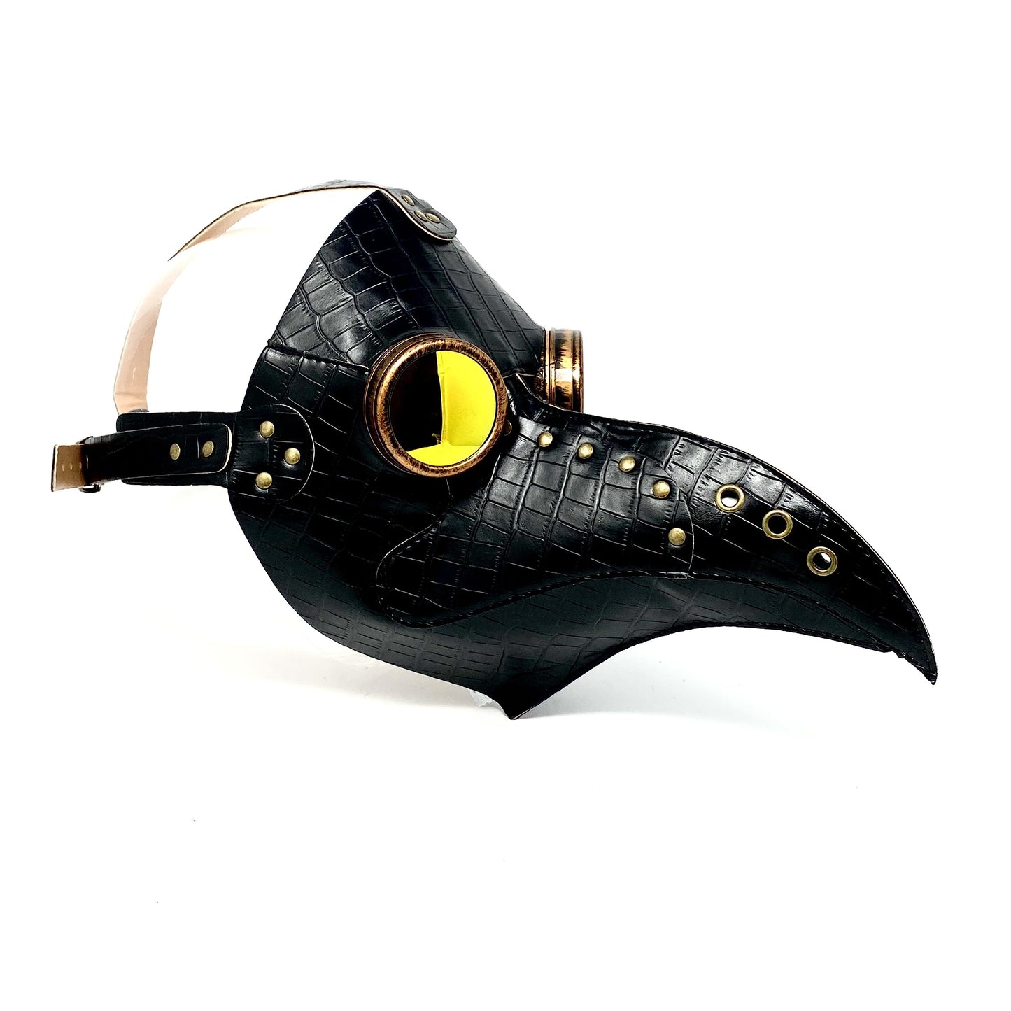 STORM BUY Steampunk Plague Doctor Mask Long Nose Bird Masquerade Mask For Halloween Costume Cosplay party (Black Leather)