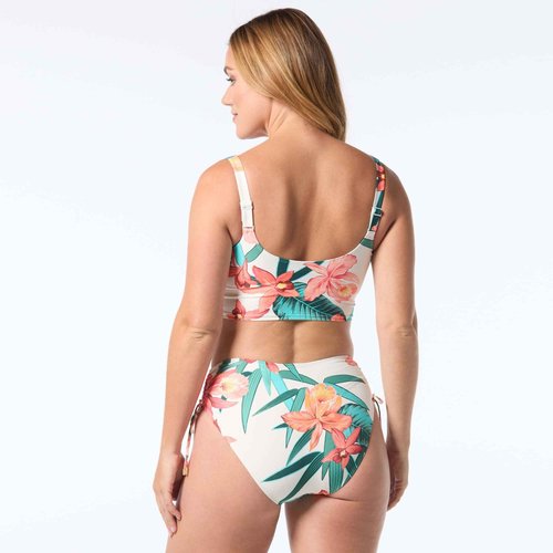 COCO REEF Elevate Bra Sized Shirred Front Underwire Bikini Top — Island Floral Swim Top 40C
