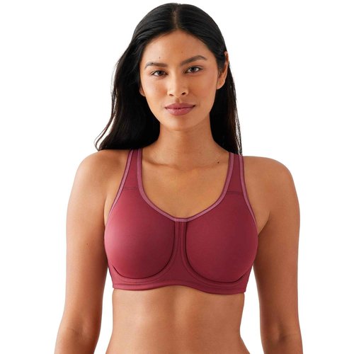 Wacoal Women's Full Support Underwire Sport Bra, Cordovan, 34G