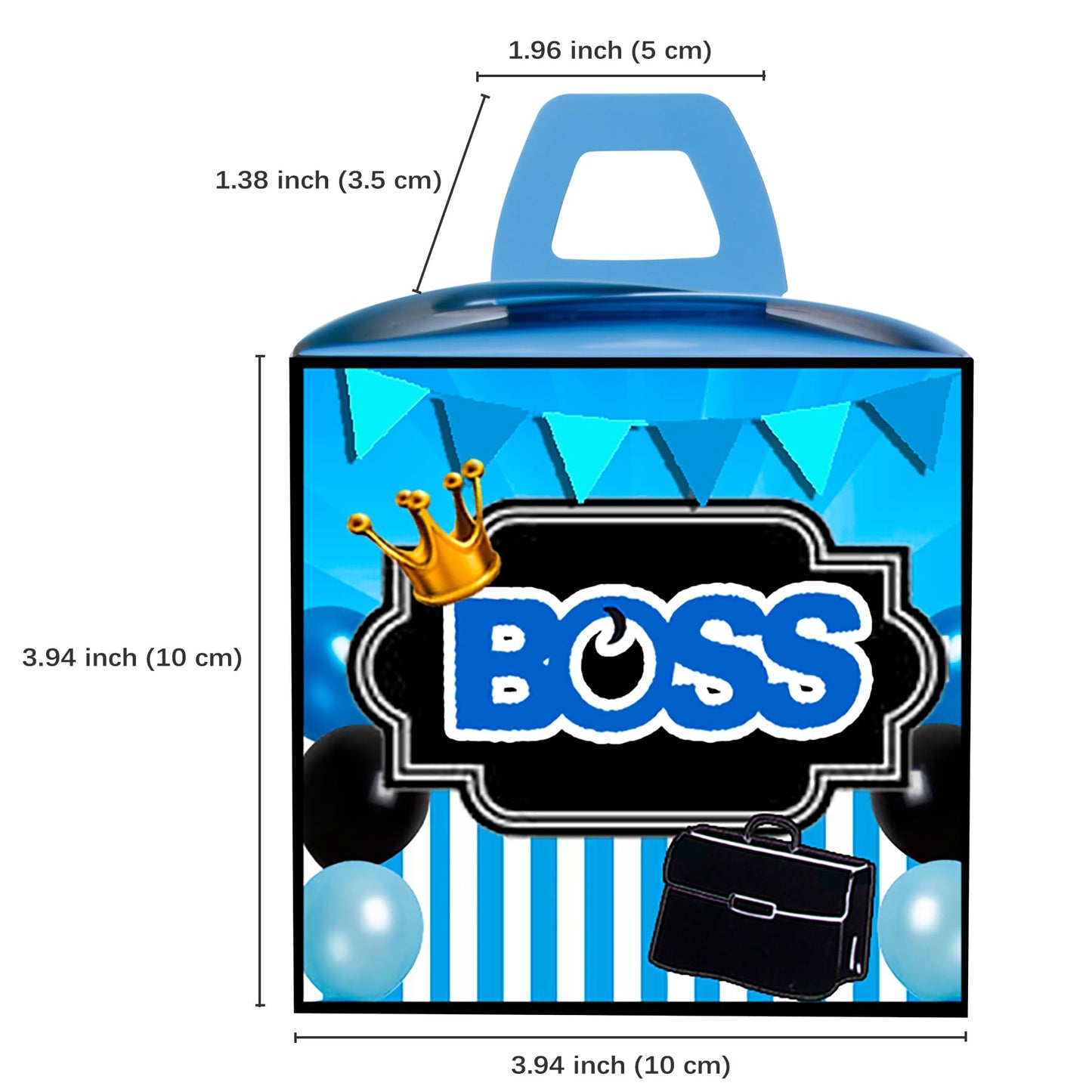 HAPPARTY BOSS Party Favor Gift Boxes 24 PCS,Blue BOSS Boy Goodie Candy Treat Boxe For 1st 2nd Birthday Decorations Supplies