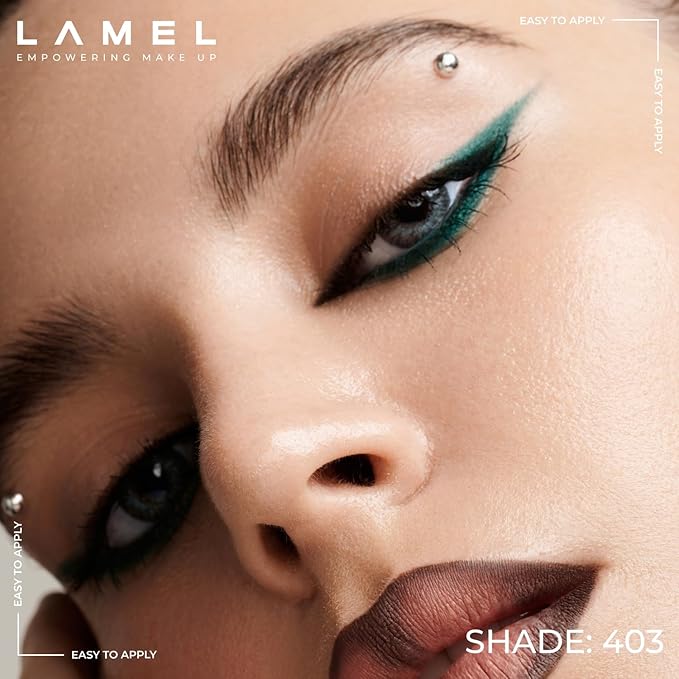 Lamel Green Eyeliner, Ultra Long Lasting Gel Eyeliner Pencil, Waterproof Eye Liner, Smudge Proof, Creamy Eye Pencil, Waterline, Sweat Proof Makeup, Highly-Pigmented (403 Shade)