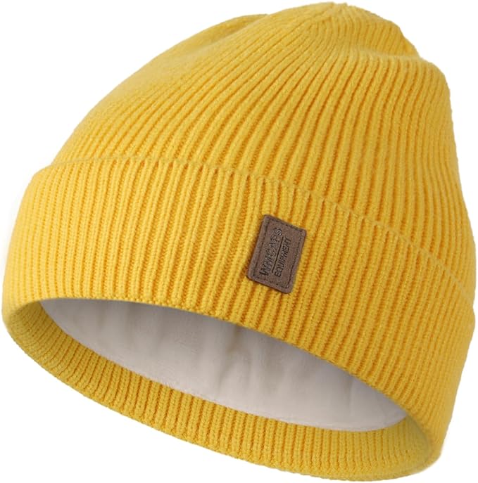 Wmcaps Winter Beanie for Men Women, Fleece Lined Beanie Soft Warm Knit Hat Ski Stocking Cuffed Cap
