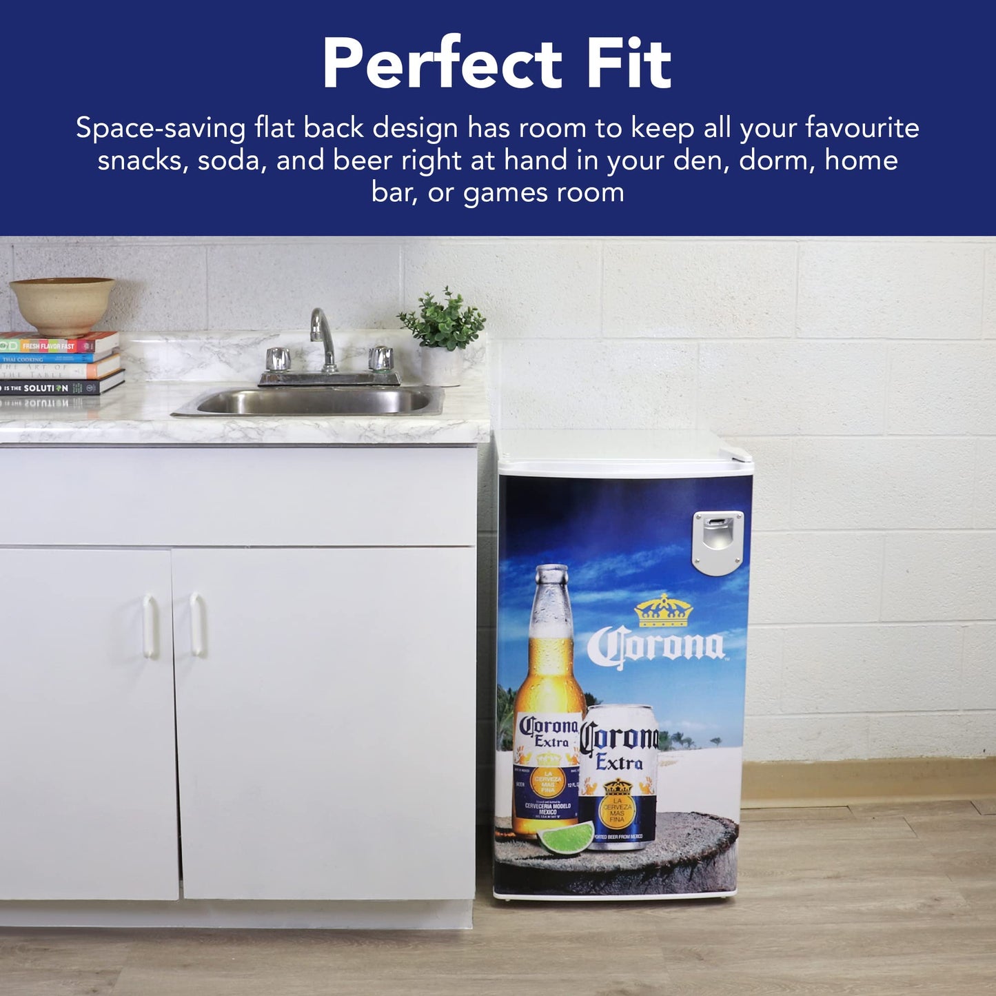 Corona Refrigerator - 3.2 Cubic Feet Capacity, White, Mini Fridge For Kitchen, Bedroom, Office, Dorms, Cuarto, Cool Storage For Wine, Drink, Beverages, Compact Free Standing, Neveras Pequeñpara