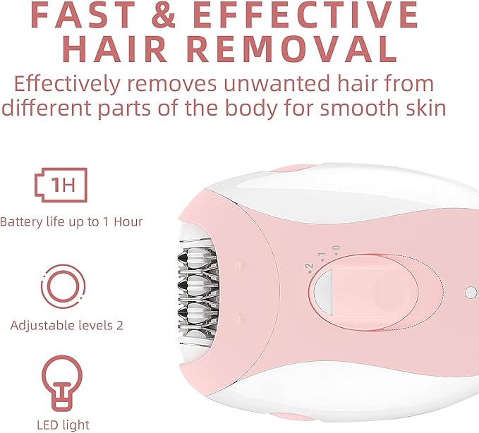 Epilator for Women, Epilators Hair Removal for Women Face with 2 Speeds, Glabrouse Skin Epilator Face Trimmer Device, Facial Hair Removal for Face Legs Arms Armpit Bikini