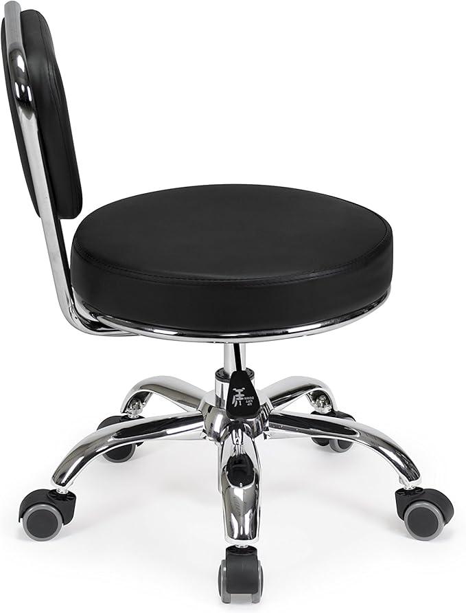 MAYAKOBA Dayton Garage Rolling Seat (Black) Pneumatic, Short Stool with Adjustable Height 13"-15", Perfect for Garage Task, Home Cleaning, Bathroom Short Seat, Technician Task