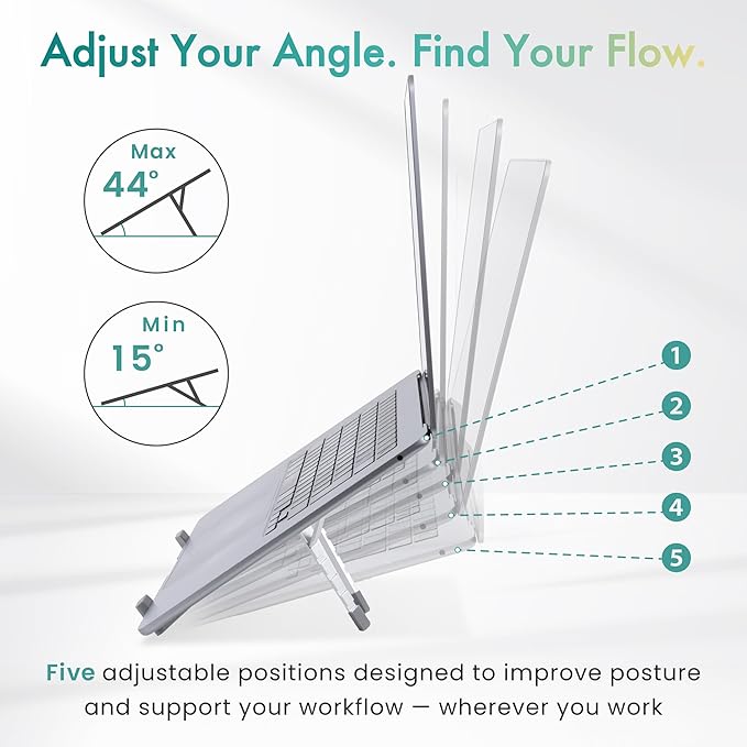 BELLEMOND Laptop Stand | Foldable & Adjustable Aluminum Riser | Ventilated X-Frame Japanese Design | Fits MacBook Pro/Air, Dell, HP, Lenovo & 10–17.3” Laptops | Portable & Lightweight | Midnight Black