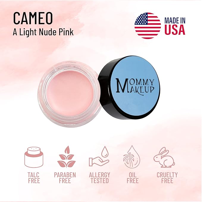 Mommy Makeup Any Wear Creme Eyeshadow - Waterproof, Crease-Proof, Long Lasting, High Pigment, Oil-free - Cream to Powder for Eyes, Cheeks & Lips (Cameo)