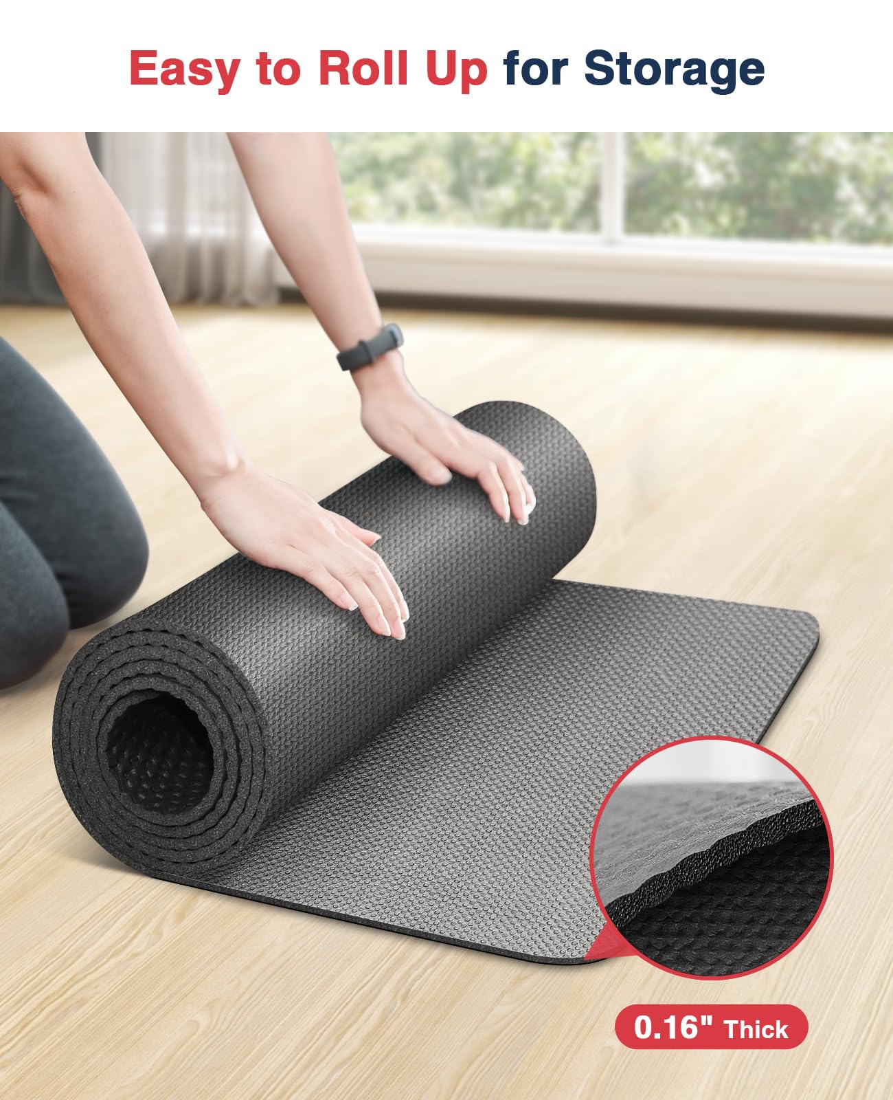 Redliro Treadmill Mat for Hardwood Floors, Exercise Equipment Mat, Non-Slip Ultra Durable Workout Mats High Density Jump Rope Exercise Bike Fitness Mat, Perfect for Exercise & Carpet Protection