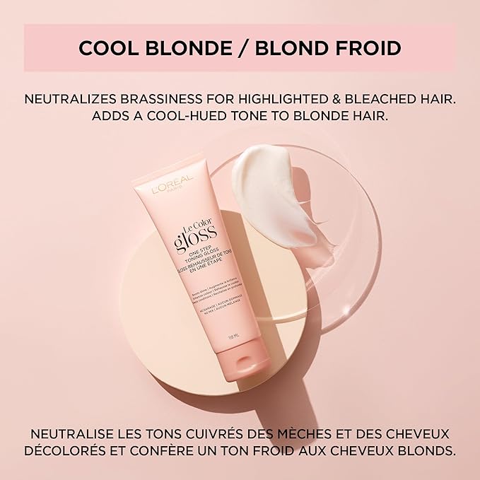 L'Oreal Paris Le Color One Step Hair Toning Gloss, Cool Blonde, 4 Ounce