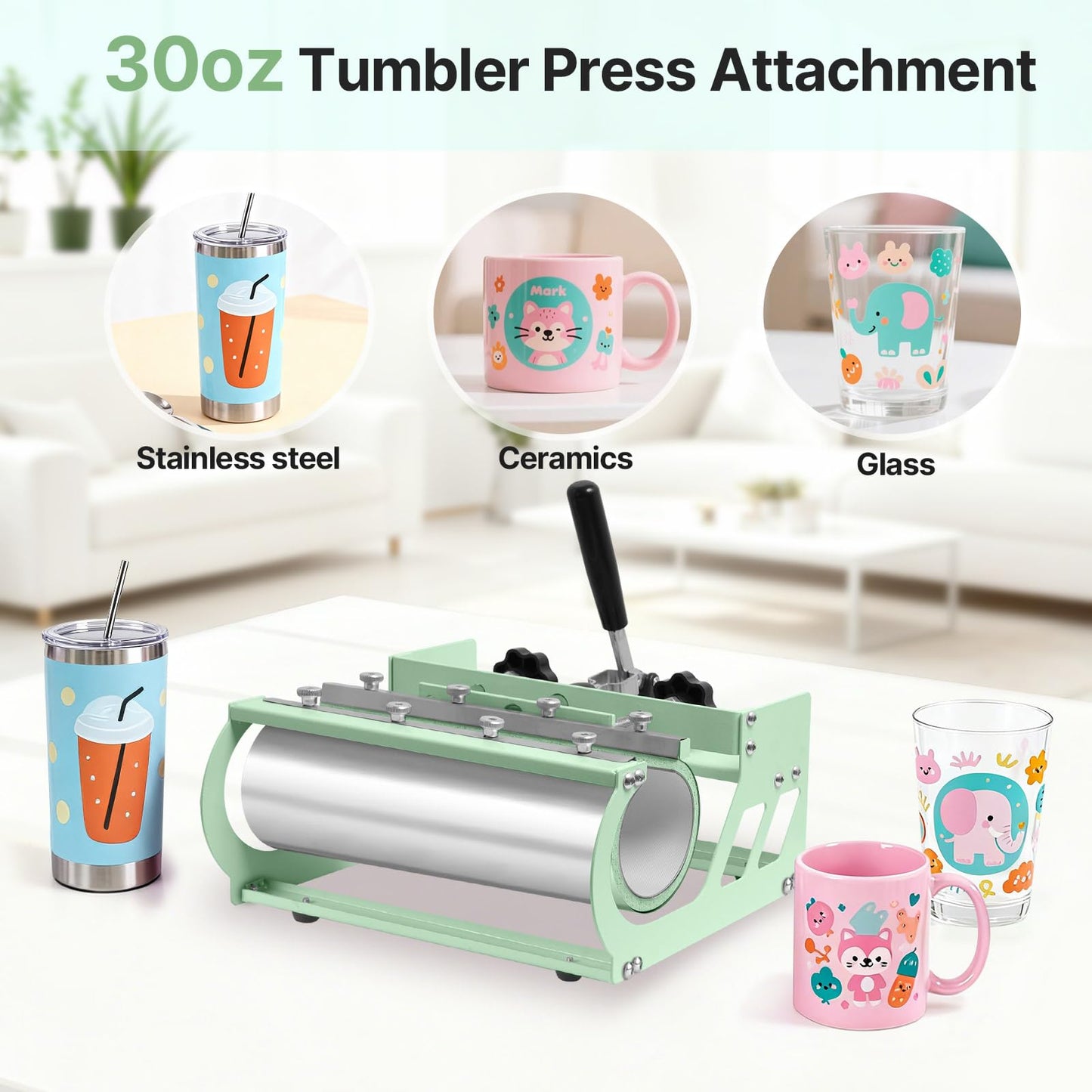Slendor 5 in 1 Heat Press Machine 12x15 inch Sublimation Heat Press 360° Swing Away Heat Transfer Digital T-Shirt Pressing with 30OZ 20OZ Tumbler Press, Multifunction Combo for Hat Cap Plate