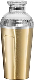 OGGI Groove Insulated Cocktail Shaker-17oz Double Wall Vacuum Insulated Stainless Steel, Tritan Lid has Built In Strainer,...