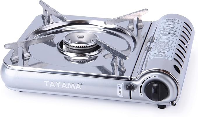 8,000 BTU Stainless Steel Butane Gas Portable Camping Stove
