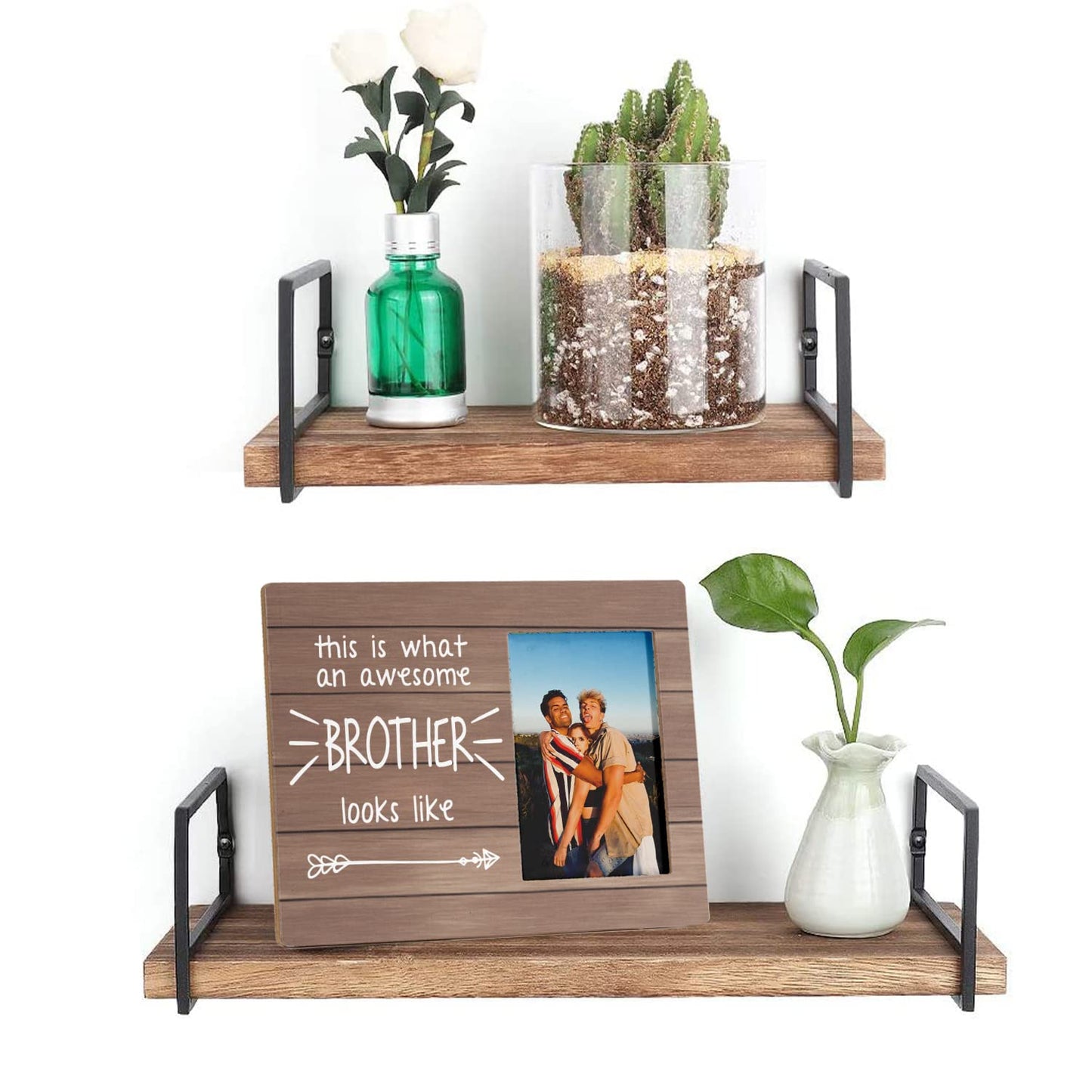 FONDCANYON Awesome Brother Picture Frame, Best Brother Gift for Birthday or Christmas (4x6 Inch Photo)