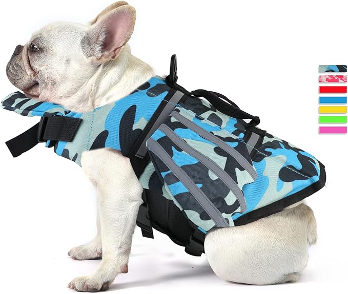Petglad Dog Life Jacket, Wings Pet Life Vest, Reflective Dog Flotation Swim Vest with Handle and Chin Float for Boating Su...