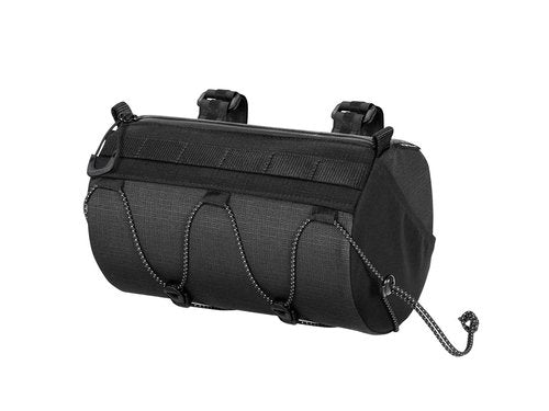 Topeak Tubular BarBag (Black) – 3.8L Handlebar Duffel Bag for City & Trail Rides | Water-Repellent 600D Polyester, Easy-Access Zipper, Lightweight 258g, Fits 30–55mm Bars