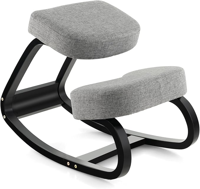 DORTALA Ergonomic Kneeling Chair, Rocking Knee Chair for Upright Posture, Home Office Ergo Kneel Support Stool, Relieving Back and Neck Pain & Improving Posture