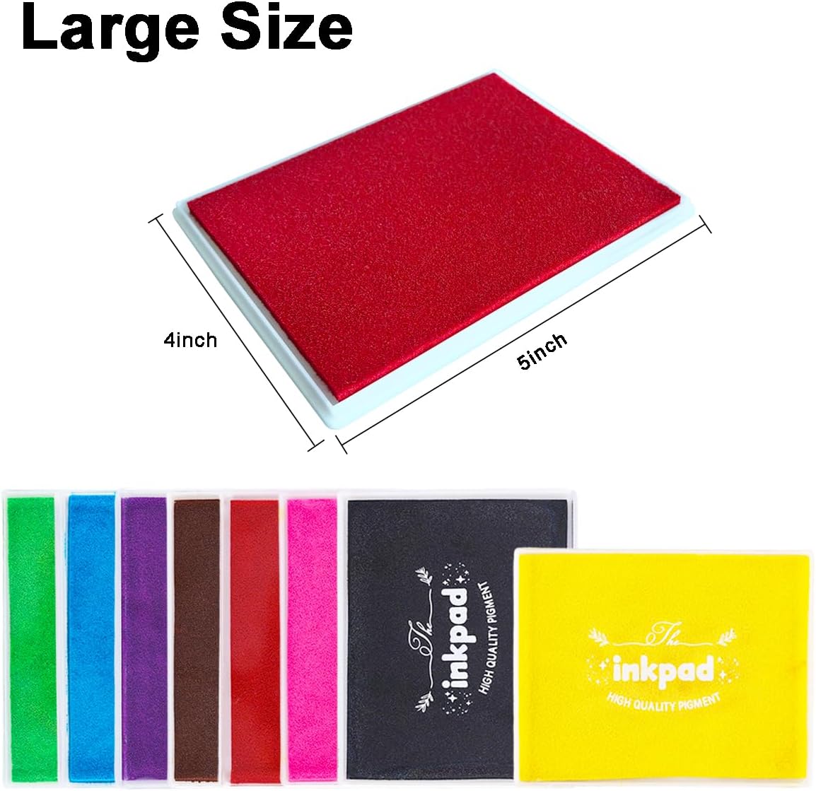 GTLZLZ Large Ink Pad for Rubber Stamps, 5" x 4" Washable Craft Stamp Pad for Kids, Fingerprint Ink Pad for Paper, Scrapbooking, Wood Fabric (Purple)