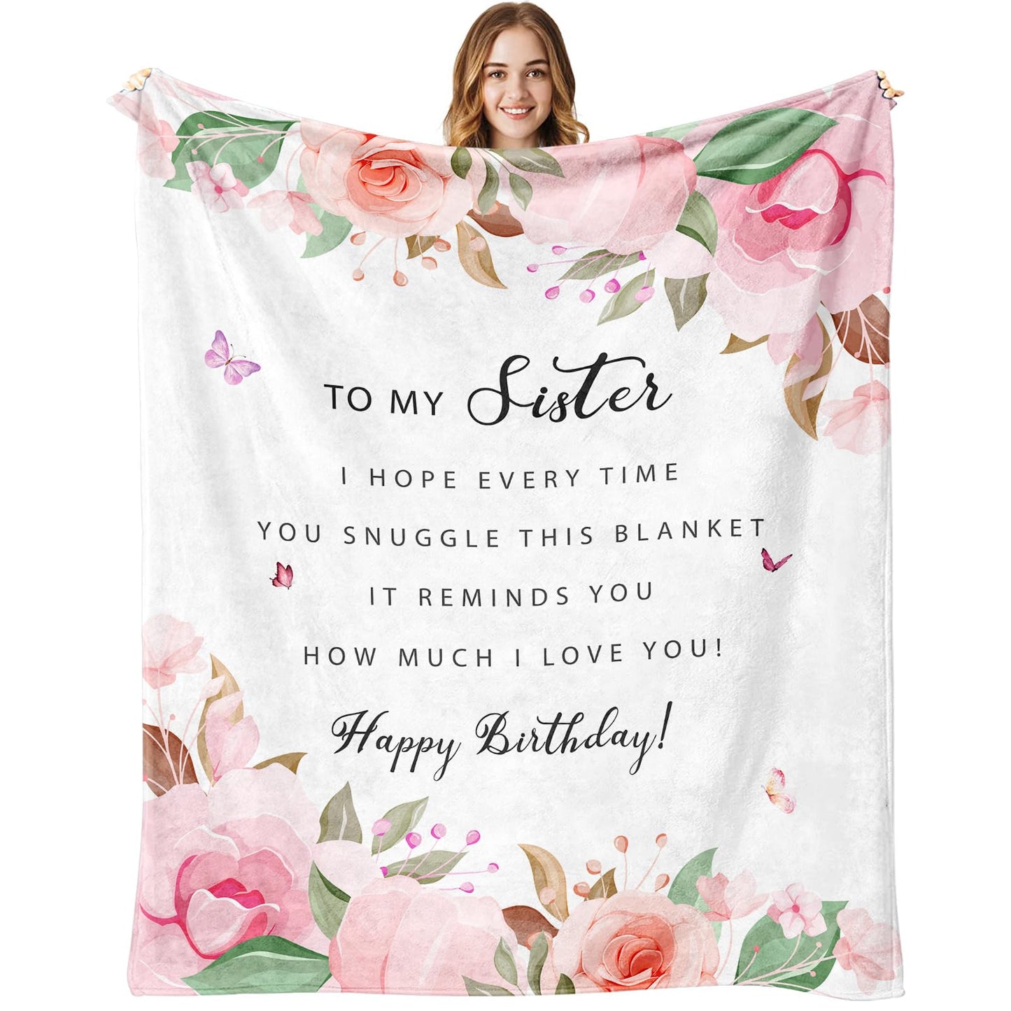 Sister Birthday Gifts Ideas - Birthday Gifts for Sister from Sisters/Brothers - Best Gifts for Sisters Birthday Throw Blanket 60" X 50"