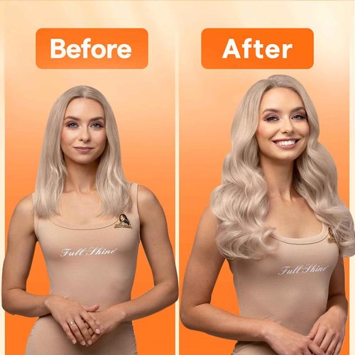 Full Shine 22 Inch Human Hair Weft Sew In Hair Extensions Real Human Hair Hand Tied Hair Extensions Color Ash Blonde Highlight Bleach Blonde Bundles Straight Human Hair 60G