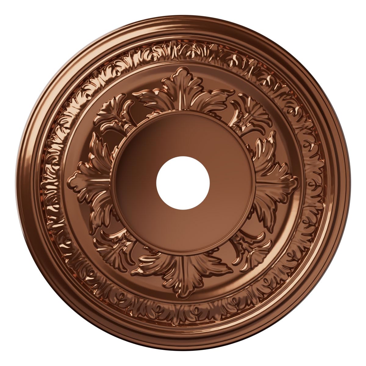 22Od X 3 1/2Id X 1P Baltimore Thermoformed Pvc Ceiling Medallion (Fits Canopies Up To 7 3/4), Bright Coat Dark Bronze