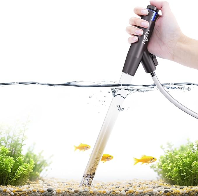 Aquarium Vacuum Gravel Cleaner Adjustable, Aquariums Siphon Fish Tank Cleaner, Manual Python Water Changer with Air Push B...