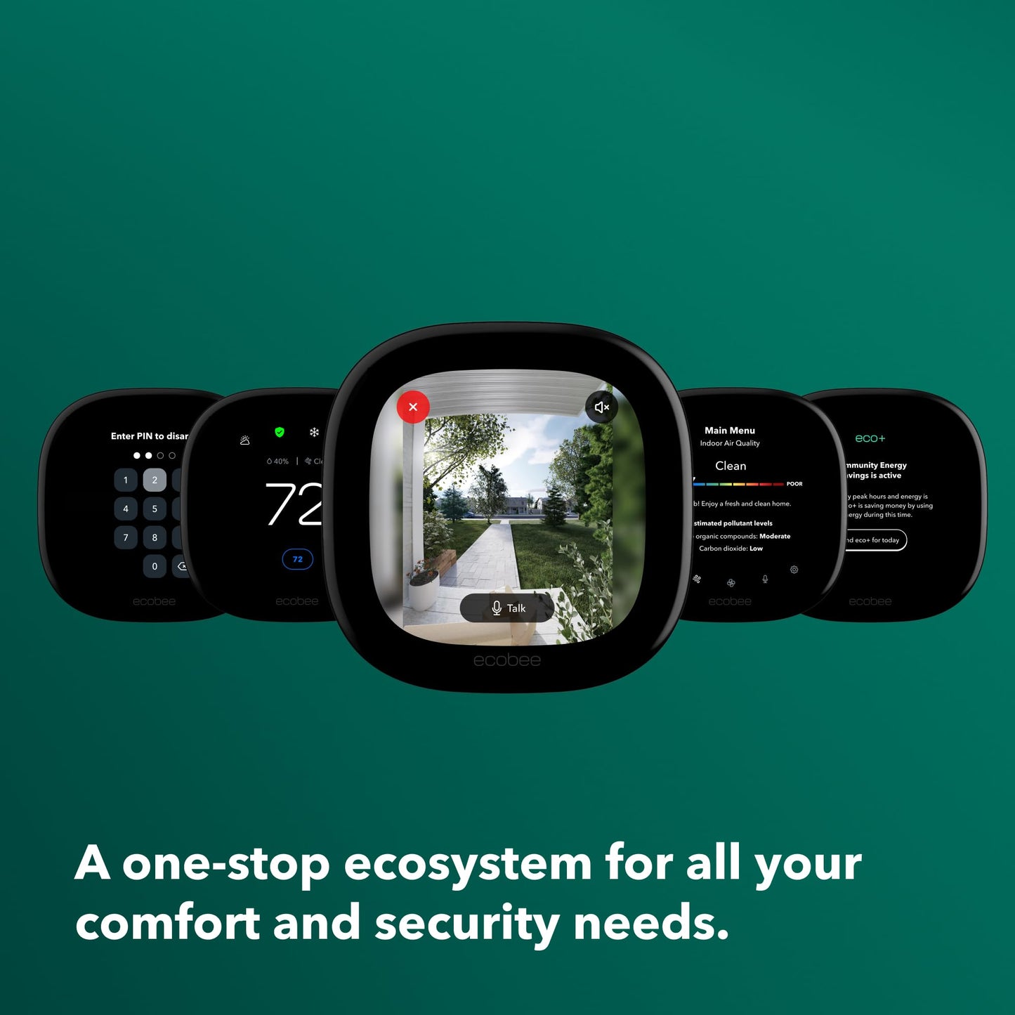 ecobee Comfort and Security Bundle, Smart Thermostat Premium with Siri and Alexa and Built in Air Quality Monitor and Smart Sensor with SmartSensor for Doors and Windows 2-Pack