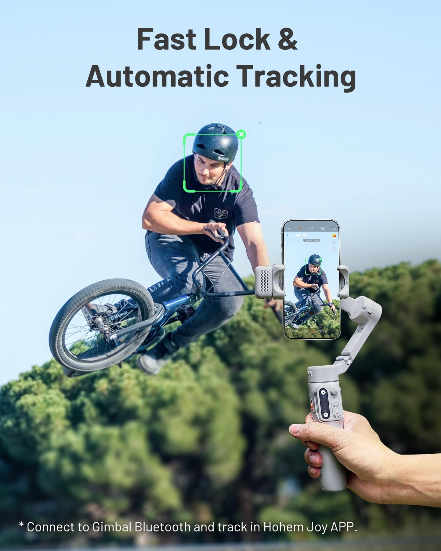 Hohem Isteady X3 Gimbal Stabilizer For Iphone, Foldable Phone Gimbal Object Tracking, Remote Control, 3-Axis Phone Stabilizer Bu