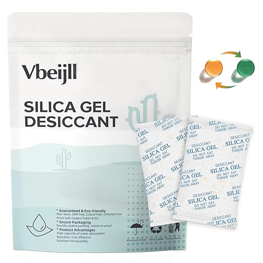 20 Gram (20 Pack) Color-Indicating Silica Gel Packets, Premium Food Grade Desiccant - Rechargeable Moisture Absorbers for Food Storage, Electronics, 3D Filament & Safes