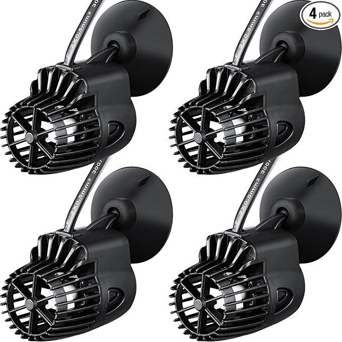 Zhengmy 4 Pcs 800 Gph Aquarium Circulation Pump with Magnetic Suction Base 360 Degree Rotating Wave Maker Submersible Aqua...