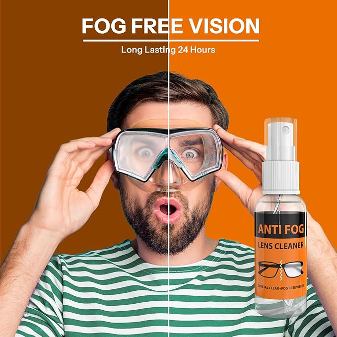 Glasses Cleaner,8 in 1 Glasses Cleaning Kit with 24H Anti Fog Eyeglass Cleaner Spray| Portable Glasses Cleaner Tool|Eye Glass Clean Cloths, Glasses Anti Slip with Soft Eyeglass Nose Pads & Ear Grip