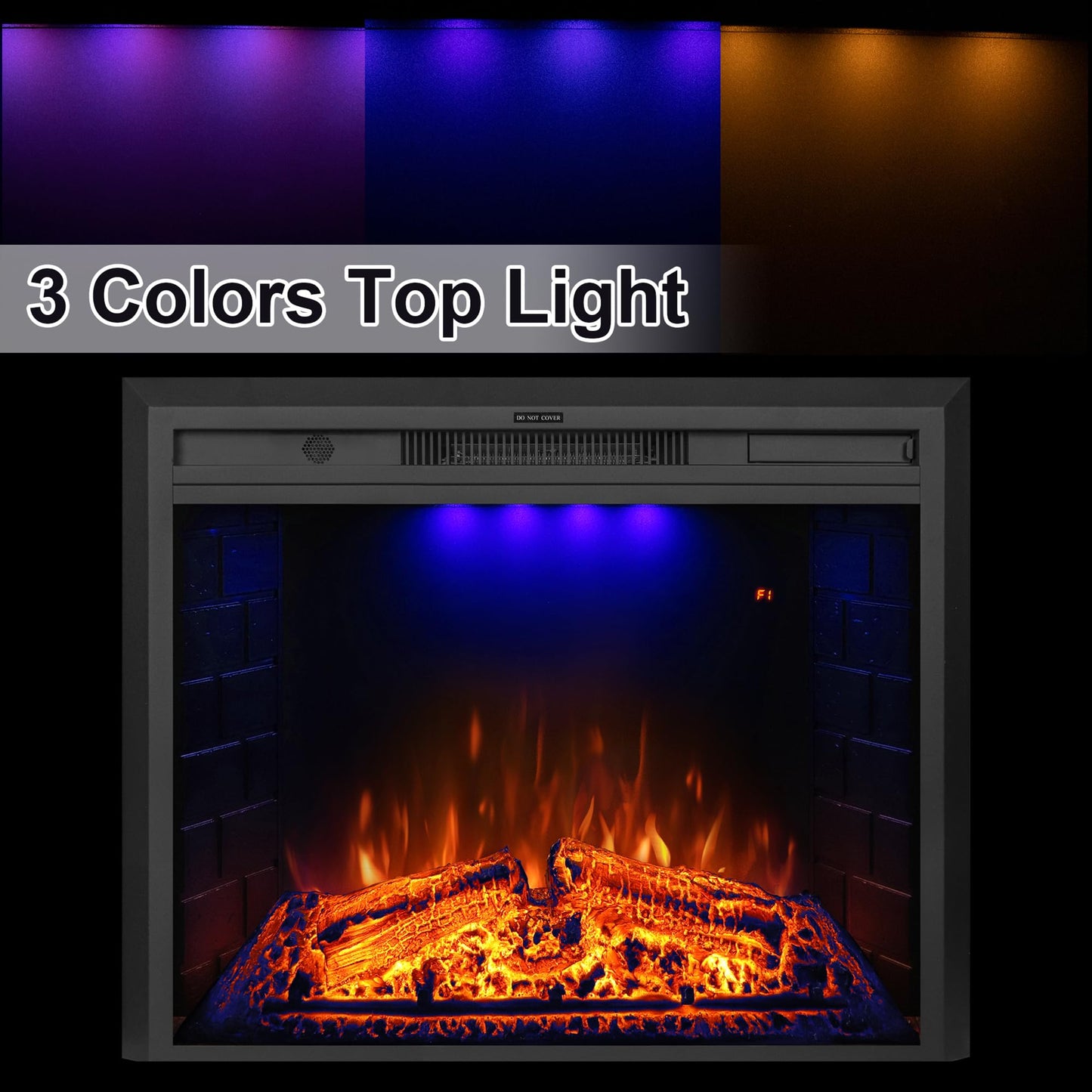 Dreamflame 33 Inch Electric Fireplace, Wall Fireplace Electric With Remote Control, Realistic Log And Crackling Sound, Overheati
