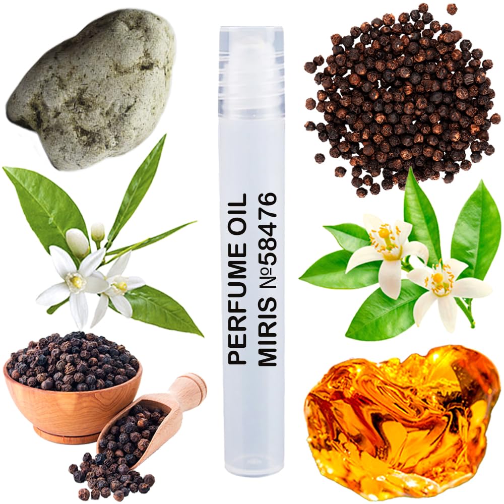 MIRIS No. 58476, Inspired by Black Pepper & Amber, Neroli, Long-Lasting Unisex Perfume Oil for Women & Men Roll-On, Rollerball 0.34 Fl Oz / 10 ml