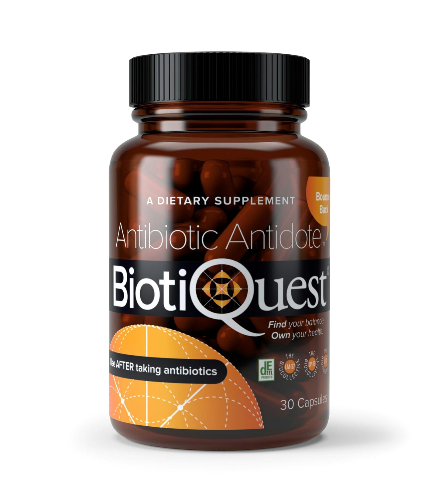 BiotiQuest Antibiotic Antidote Probiotics to Rebalance Body After Taking Antibiotics, 20 Billion CFU, Non-GMO, and Gluten Free, 30 Capsules